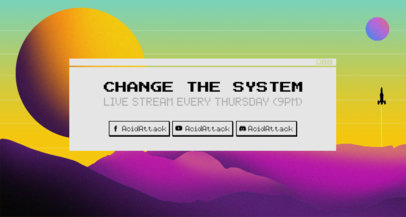 Cool Twitch Banner Maker Featuring a Retrowave Sun Scenario