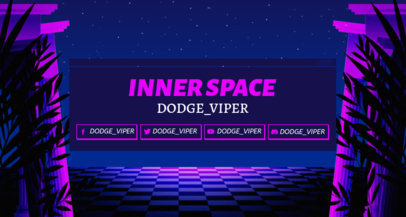 Synthwave Twitch Banner Template Featuring a Checkered Floor 1503i
