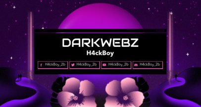 80's Styled Twitch Banner Maker Featuring Hibiscus Flowers 1503i