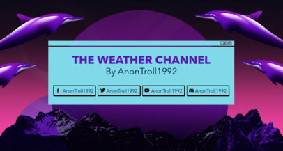 Twitch Banner Template with Floating Dolphins Clipart 1503k