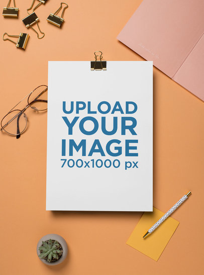 Letterhead Mockup of an A4 Paper with School Supplies 