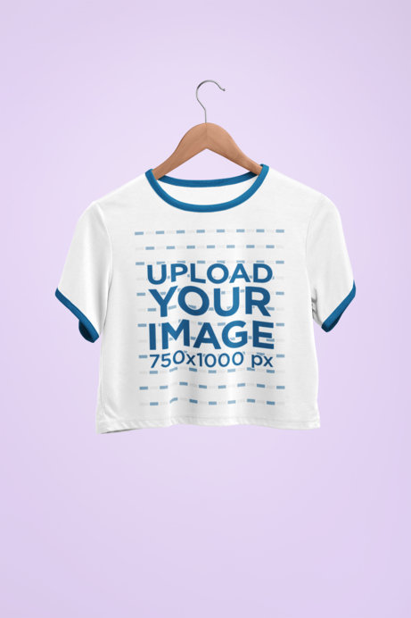 Mockup of a Crop Top Ringer T-Shirt