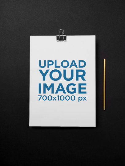 Minimalist A4 Letterhead Mockup with a Black Background 