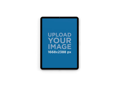 Mockup of an iPad Pro in Vertical Position over a Plain Background