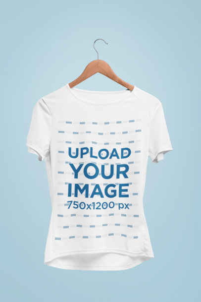 Sportswear Mockup featuring a Women's Jersey against a Flat Wall