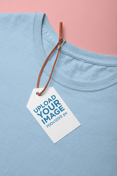 Mockup of a Brand Tag on a T-Shirt