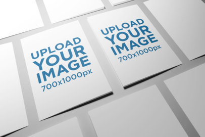  Mockup of Two A5 Bi-Fold Brochures in a Minimalistic Setting