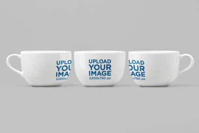 Mockup of Three 24 Oz Mugs in Different Angles