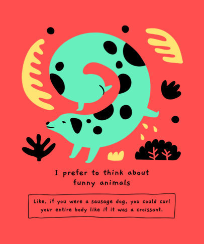 T-Shirt Design Template Featuring Abstract Pet Illustrations