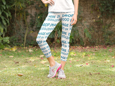 Fitness Leggings Mockup of a Woman Stretching in Yoga Pants