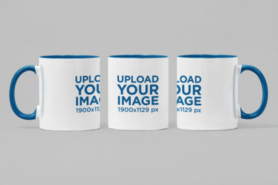 Mockup of the front view of Two Toned 11 oz Mug in Different Angles