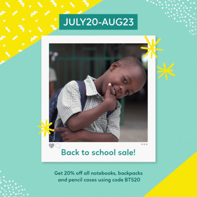 Instagram Post Template for a Back-To-School Sale