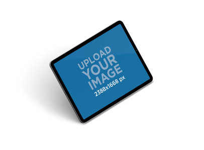Mockup of a Black iPad Pro in Landscape Position 