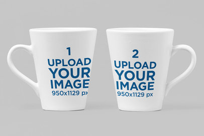 Mockup of Two 11 Oz Mugs in Different Angles 