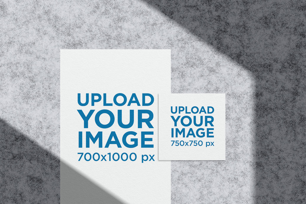 Stationery Mockup Featuring Paper of Two Different Sizes
