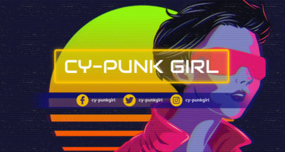 Twitch Banner Maker Featuring a Cyberpunk Girl 1502p