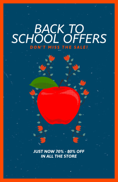 Back to School Flyer Template Featuring an Apple