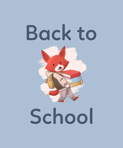 Back-To-School T-Shirt Design Maker with Preschooler Animal Illustrations