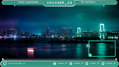 Twitch Overlay Maker Featuring a Live Cam Panel with a Night Skyline 1251c