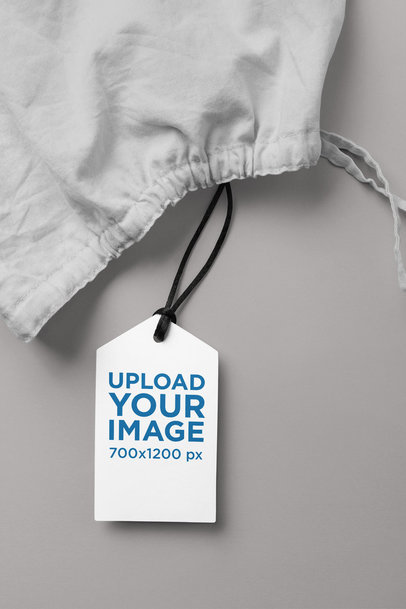 Mockup of a Brand Tag Attached to a Garment