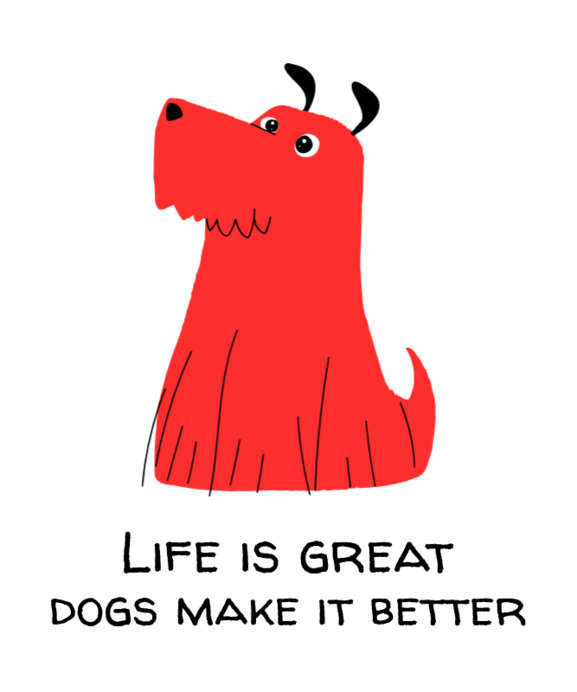 T-Shirt Design Maker Featuring a Furry Dog Illustration