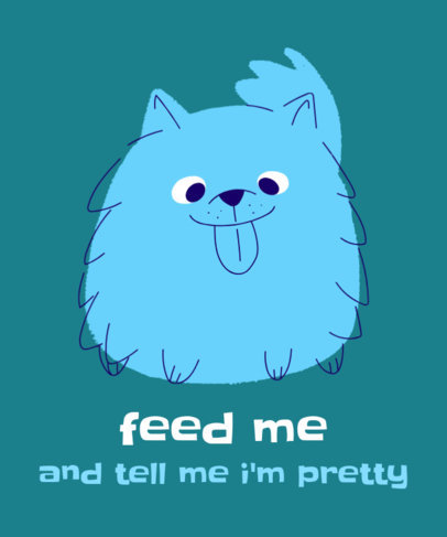 Illustrated T-Shirt Design Maker Featuring a Furry Dog with its Tongue Out