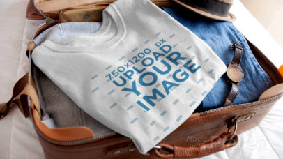 Video of a T-Shirt Inside an Open Suitcase 13078