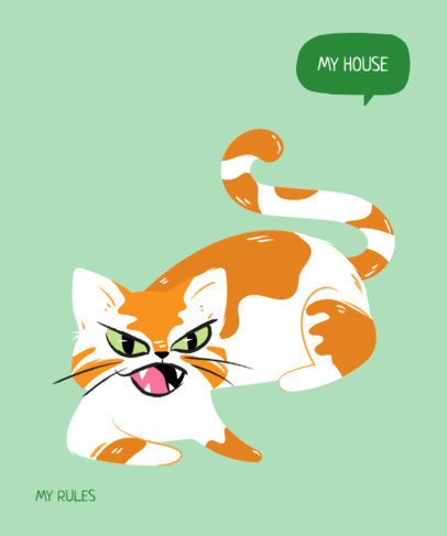 T-Shirt Maker with a Mean Cat Illustration