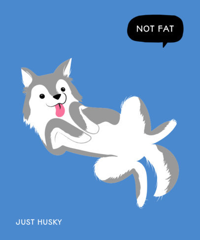 Pets T-Shirt Maker Featuring a Cute Husky Illustration