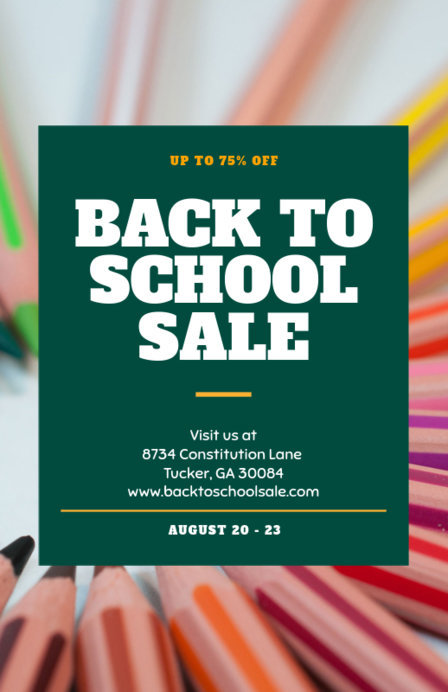 Flyer Template for a Back-To-School Sale with a Colorful Background