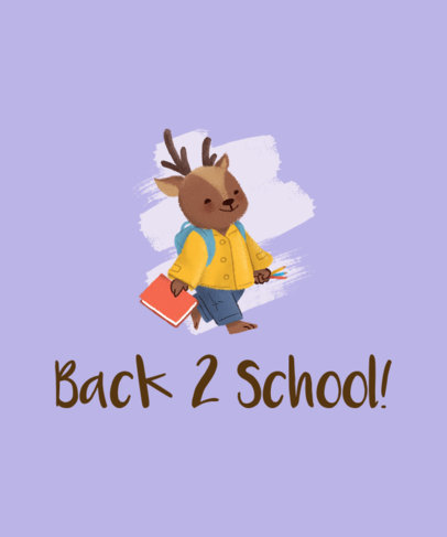 Back-To-School T-Shirt Design Generator Featuring a Smiling Reindeer Cartoon