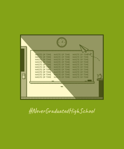 Illustrated T-Shirt Design Generator with a High-School Dropout Theme