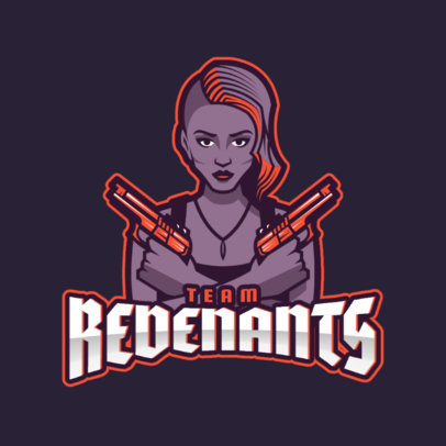 Bold Gaming Logo Maker for Battle Royale Female Players 