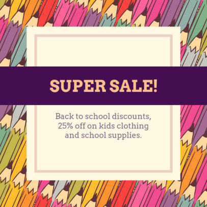 Instagram Post Template with a Pencil Pattern 1104g