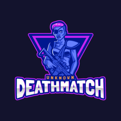 Battle Royale Gaming Logo Maker Featuring a Female Shooter with an Eyepatch