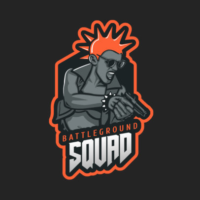 Battle Royale Gaming Logo Maker of a Punk Character in the Style of PUBG 