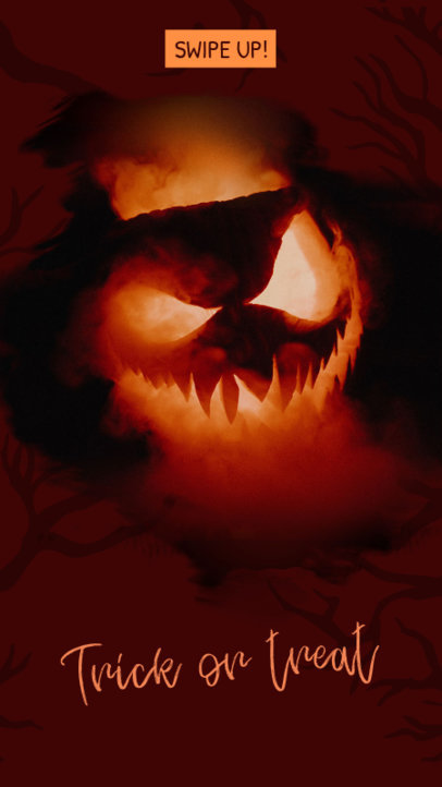 Trick-Or-Treat Instagram Story Maker with a Creepy Pumpkin 593h