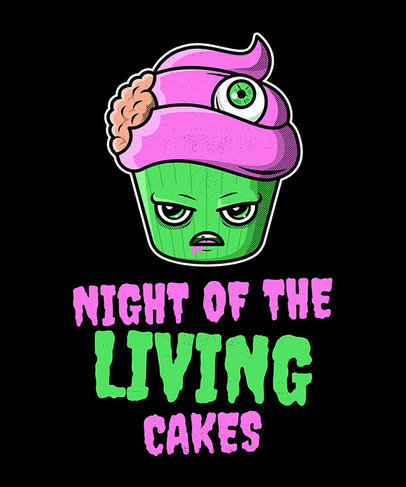 Halloween T-Shirt Design Maker Featuring Kawaii Food Monster Drawings