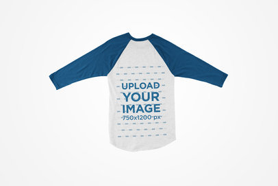 Flat Lay Mockup of a Raglan Shirt with a Solid Background