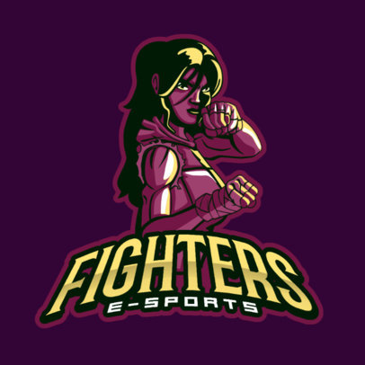 Fighting Gaming Logo Maker Featuring a Female Character