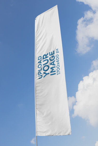 Flag Banner Mockup of a Flag in the Wind
