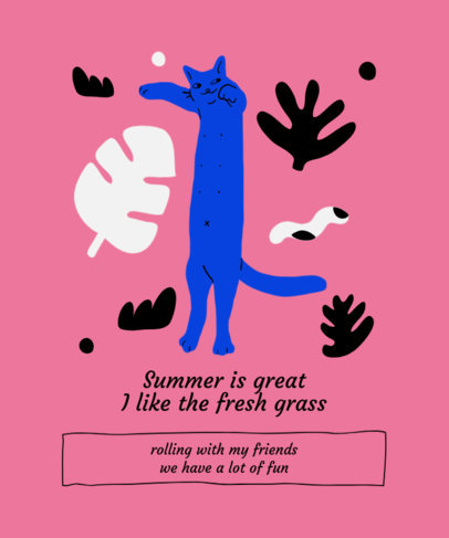 T-Shirt Design Creator Featuring a Stretching Cat Illustration