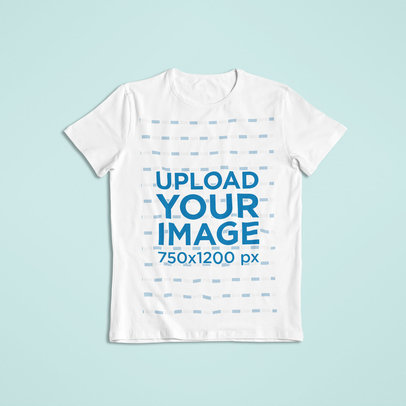 Minimal Flat Lay Tee Mockup Featuring a Plain Background 