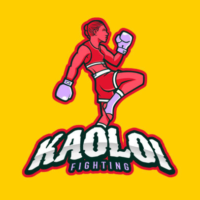 Gaming Logo Template Featuring a Female Boxing Athlete