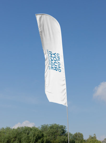 Mockup of a Flag Banner at a Park
