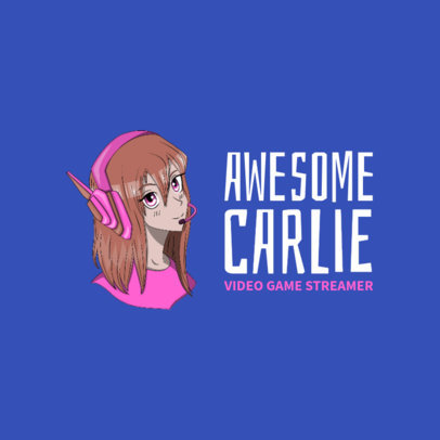 Gaming Logo Maker with a Female Anime Character 