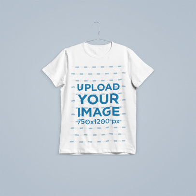 Mockup of a Hanged T-Shirt in a Plain Color Background 100-el