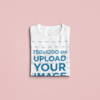 Mockup of a Neatly Folded Tee in with Customizable Background 99-el