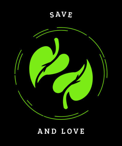 Illustrated T-Shirt Design Template with a Nature Vibe