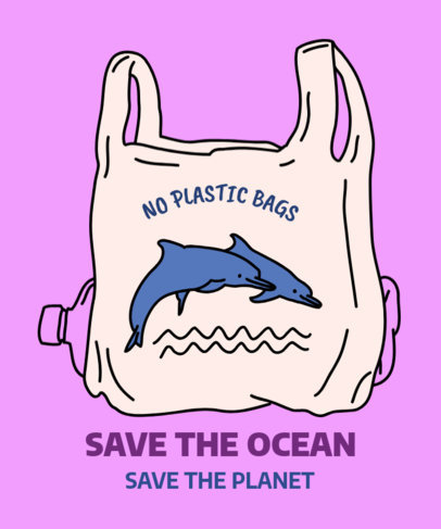 Save the Ocean T-Shirt Design Maker Featuring Dolphins Clipart